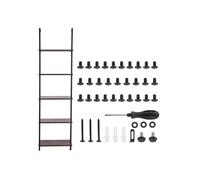 Étagère à Tuyaux Carrée Industrielle-Duoku-5 Niveaux-Support de Rangement Noir pour Articles Divers-Rustique-Murales