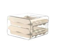 Étagère À Œufs À Défilement Automatique, Réfrigérateur, Boîte De Rangement For Œufs, Boîte De Rangement For Œufs, Tiroir À Double Couche, Boîte À Œufs For Cuisine(Cream Color)