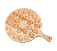 Étagère à œufs en bois, bac à œufs rond | Assiette à œufs remplie réutilisable | Assiette à œufs servie tablette fabriquée en bois, réservoir à œufs pour