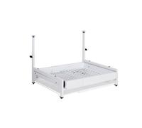 Etagère à vaisselle télescopique, blanche, réglable en hauteur, glissières silencieuses , Blanc, S : Bonjour, 1 niveau
