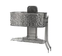 Étagère à ventouse pour douche, support cosmétique double couche, sans perforation, organiseur mural avec clip de plateau ventilé, rangement étanche pour salle de bain et cuisine, 21,3 x 10,4 x 20,4