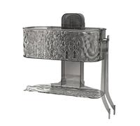Étagère à ventouse pour douche - Support double couche pour cosmétiques | Plateau ventilé pour la maison sans perforation avec clip | Étagère de rangement murale pour cuisine, salle de bain, salle de