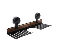 Étagère à ventouse pour salle de bain - Élégant grain de bois - Solution d'économie d'espace