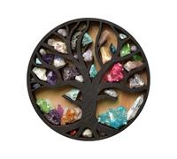 Étagère à verre - Organisateur mural en verre, étagère murale en pierre | Étagères murales flottantes en bois rondes, support de verre, étagère exh