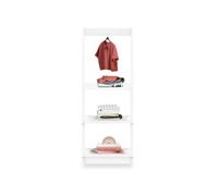 Etagère à vêtement Enfant SALLY en Pin Massif, Dressing Enfant avec Tringle à Vêtements, Penderie Enfant Montessori, Blanc