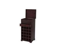 Etagère à vin Calvados pour 20 bouteilles / mobilier de bois / style colonial avec tiroir Marron
