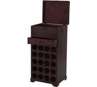 Etagère à vin Calvados pour 20 bouteilles / mobilier de bois / style colonial avec tiroir Marron