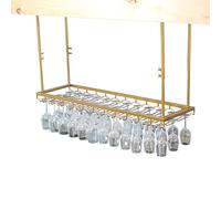 Étagère à vin de plafond avec support réglable pour verres à vin et bouteilles, solution de rangement à l'envers