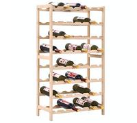 Étagère à vin en bois de cèdre - 57,5 x 28 x 102 cm - Étagère à bouteilles pour 48 bouteilles - Pour cuisine, cave, rangement, chariot de bar, chariot de service, commode, rangement, décoration