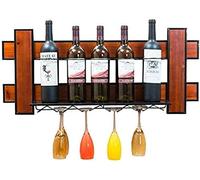 Étagère à vin en bois pour loft - En métal et fer - Pour bouteilles de vin et boissons - 80 x 13,5 x 35 cm