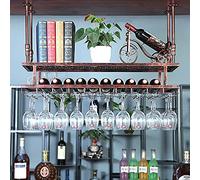 Étagère à vin en fer forgé pour comptoir de bar, rangement mural pour bouteilles de restaurant, étagère à bouteilles à suspendre avec support pour caisse enregistreuse, porte-verres à l'envers