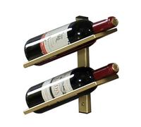 Étagère à vin en métal, Casier à vin Mural pour Tous Les Types de vins, Casiers à Bouteille Porte Bouteilles étagère Suspendue pour Cave De Bar De Cuisine,d'or,2 Bottles