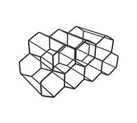 Étagère à vin en métal en nid d’Abeille Stockage de Bouteille de vin Ruche Tabletop hexagonale 9 Bouteille Porte-vin Affichage (Couleur : Schwarz)