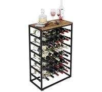 Étagère à vin en métal pour 30 bouteilles - Casier porte-bouteilles noir - Style industriel - LOFT 2-30