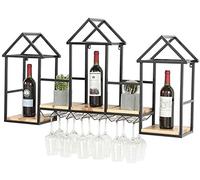 Étagère à vin flottante/support de vin à suspendre/support mural pour verres à pied ou bouteilles de vin/étagère de rangement en liège, rouge, blanc, champagne