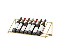 Étagère à vin inclinée en fer pour comptoir, support de rangement moderne en métal pour cuisine, bar à domicile, décoration de table de salle à manger, organisateur peu encombrant, doré, taille XXL