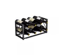 Étagère à vin inclinée moderne - Décoration élégante pour la maison - Pour bouteilles d'alcool - Noir - 34,5 x 20 x 21,5 cm - Noir : 55,5 x 20 x 21,5 cm