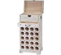 Mendler Etagère à vin Lucan – mobilier en bois, style Shabby Chic, 20 bouteilles – Blanc