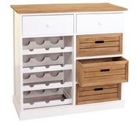 Étagère à vin MENDLER HWC-B96 pour 12 bouteilles avec tiroirs style campagne 86x87x37cm Blanc, Blanc G