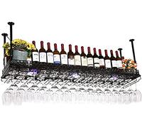 Étagère à vin montée à suspendre - Support pour verres à vin - Réglable en hauteur - 30 °C