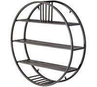 Étagère à vin murale à 3/4 niveaux, barre ronde, étagère murale utilisée pour casier à vin/bibliothèque/cadre de décoration à suspendre | Style loft rétro et vintage | Support en fer noir