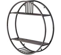 Étagère à vin murale à 3/4 niveaux, barre ronde, étagère murale utilisée pour casier à vin/bibliothèque/cadre de décoration à suspendre | Style loft rétro et vintage | Support en fer noir