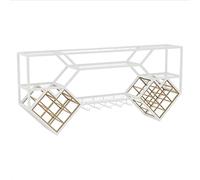 Étagère à vin murale avec lumière LED et support en verre, étagère flottante industrielle pour économiser de l'espace