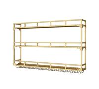 Étagère à vin murale avec lumière LED - Étagère multifonction avec support pour verres à vin pour bar, salle à manger, cuisine