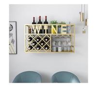 Étagère à vin murale avec support de verre, étagères murales flottantes modernes en métal, étagère à vin en fer, présentoir à vin pour montage mural, pour cuisine, comptoir de bar, salon