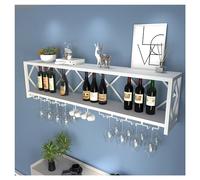 Étagère à vin murale avec support pour verres - Mini étagère de bar pour présentation d'alcool, rangement de bouteilles de vin, décoration élégante pour la maison, bar, solution de rangement pratique