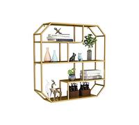 Étagère à vin murale élégante en métal - Étagères flottantes pour rangement de bouteilles de bar - Support de verre - Décoration d'intérieur moderne