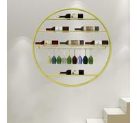 Étagère à vin Murale en métal avec Support pour Verres à vin, étagère à Liqueur, Mini étagères à Verres, étagère à vin Suspendue, étagère à Whisky, Armoire de Bar Murale, présentoi