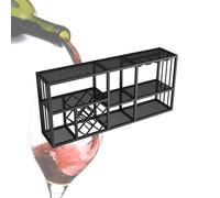 Étagère à vin murale, étagères de bar avec étagère suspendue pour verres à vin, étagère d'affichage pour bouteilles de liqueur, mini bar mural, étagères en verre, Gabine