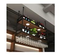 Étagère à vin murale flottante en métal pour décoration de bar (120 x 30 x 54 cm)