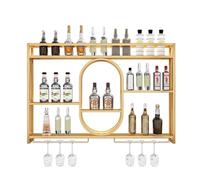 Étagère à vin murale industrielle, étagère à vin à LED, étagère à verres à vin, bouteille de vin et verre en métal, étagère à bouteilles de vin de style vintage, étagère de rangement pour bo