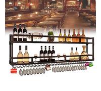 Étagère à vin murale industrielle, rangement robuste pour bouteilles d'alcool pour restaurant, cave à vin et bar à domicile