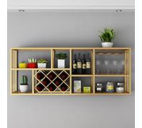 Étagère à vin murale - Meuble de bar flottant avec grand support en verre pour décoration de salon et restaurant