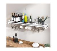 Étagère à vin murale moderne et peu encombrante - 78,7 x 20,3 x 8,4 cm - Design élégant - Peut contenir des bouteilles de vin et des verres - Parfait pour la maison, le bar ou la cuisine