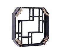 Étagère à vin murale multifonction pour décoration murale utilisée pour casier à vin/bibliothèque/cadre de décorations suspendues | Style loft rétro vintage | Support en fer noir 80 x 13 *