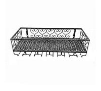 Étagère à vin murale noire en fer, porte-gobelet multifonction à suspendre au mur, support pour bouteilles de vin, porte-gobelets à suspendre à l'envers 100 x 25 x 17 cm (L x P x H)