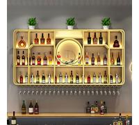 Étagère à vin murale pour un affichage élégant des bouteilles et un rangement peu encombrant, idéal pour la maison et le bar