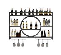 Étagère à vin murale ronde moderne en métal, étagère à vin industrielle à suspendre pour bar, étagère en fer pour placard