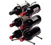Étagère à vin murale simple baroque vintage support de bouteille de vin autoportant en métal pour 6 bouteilles de vin Design cuivre Petit format