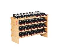 Etagère à Vin Pour 36 Bouteilles Rangement En Bois De Bambou Etagère Autoportante