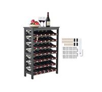 Etagère à Vin Pour 42 Bouteilles En Bambou à 7 Couches Avec Surface Supérieure
