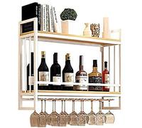 Étagère à vin pour amateurs de vin/support mural à suspendre pour bouteilles de vin et verres de vin rustique/support à vin à suspendre/étagère à vin support mural en verre/étagère à vin murale 80 x