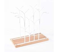 Étagère à vin pour comptoir pouvant contenir 4 bouteilles et 4 verres à vin, étagères d'affichage en bois et métal pour décoration d'intérieur, support de porte-vin (couleur : marron)