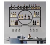 Étagère à vin ronde flottante à LED à 3 niveaux avec support en fer pour la maison, la cuisine, le salon, le restaurant