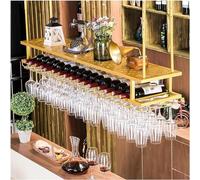 Étagère à vin suspendue au plafond, étagère à vin industrielle à 2 niveaux, étagères de bistrot suspendues réglables en hauteur, armoires à vin de rangement multifonctionnelles pour la maison, le bar,