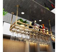 Étagère à vin vintage en fer à suspendre pour bars, restaurants et cuisines - Étagère à bouteilles à l'envers - Solution de rangement pour économiser de l'espace.